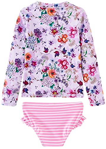 Image of UMELOK Toddler and Little Girls Rash Guard Sets with Bikini Bottoms Swimwear