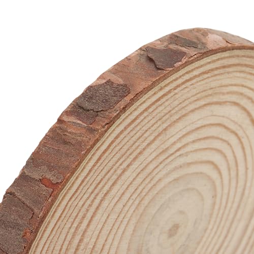 JOIKIT 20 PCS 10-11cm Wooden Slices, Natural Wood Discs, Unfinished Wooden Log Slices Wood Circles for DIY Crafts Decoration - Image 3