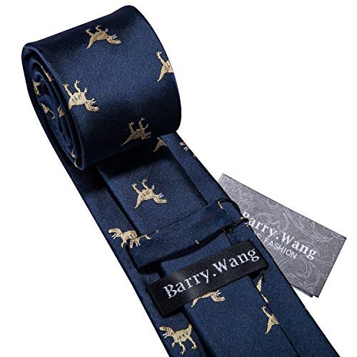 Image of Barry.Wang Men Tie Set Paisley Silk Necktie Pocket Square Cufflinks Formal Wedding Business Party