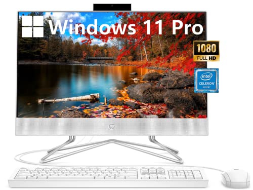 Hp All-In-One 21.5" Fhd Business Desktop, Intel Celeron J4025 Processor, Windows 11 Pro, 12Gb Ram, 512Gb Ssd, Intel Uhd Graphics 600, White, Pcm #TOP13