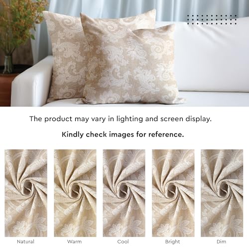 Image of Encasa XO Chambray Cotton Floral Cushion Covers | Red (Set of 2) I 16 inchx16 inch (40x40 cm) I Covers Only, No Insert I Decorative Floral Square Pillowcase I Machine Washable
