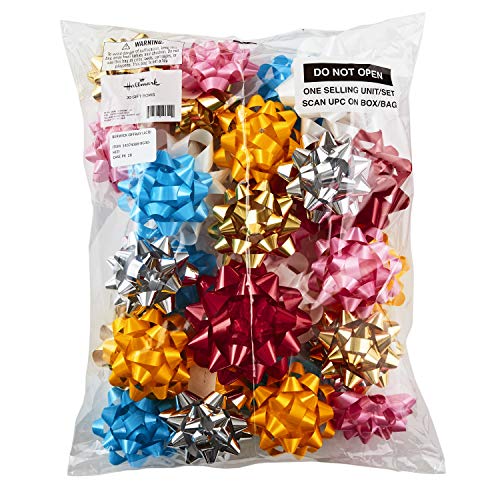 Hallmark Gift Bow Assortment (30, 2 Sizes) Red, White, Pink, Blue, Yellow, Silver, Gold For Christmas, Hanukkah, Birthdays, Weddings, Baby Showers #TOP5