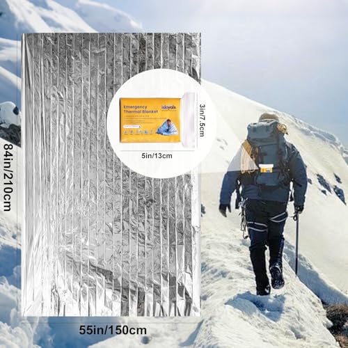 Emergency Blankets, Mylar Blankets, Space Thermal Blanket Survival Gear, Foil Blankets for Warmth, Heat Reflective Blanket for Outdoor Camping, Hiking, First Aid, Marathons, Bug Out Bag, Car Emergency - Image 3