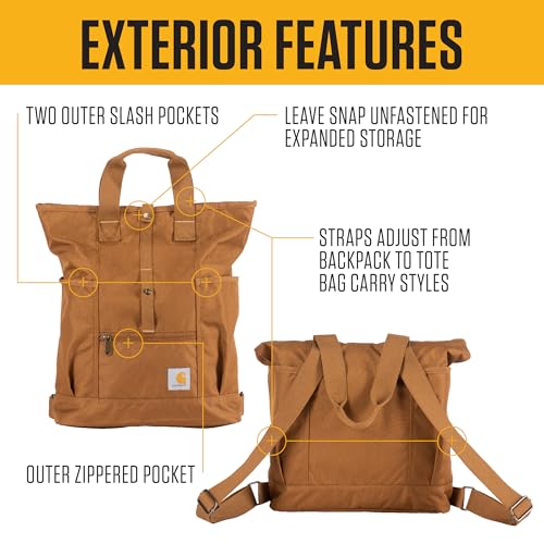 carhartt convertible backpack tote bag durable with adjustable backpack straps and laptop sleeve convertible backpack tote port