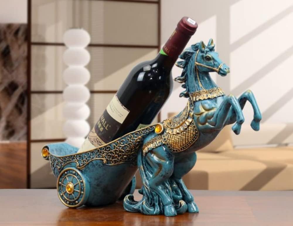 クリエイティブホースキャリッジワインラックデコレーションリビングルームTVキャビネットワインキャビネットレジンギフト、ワインラックデ