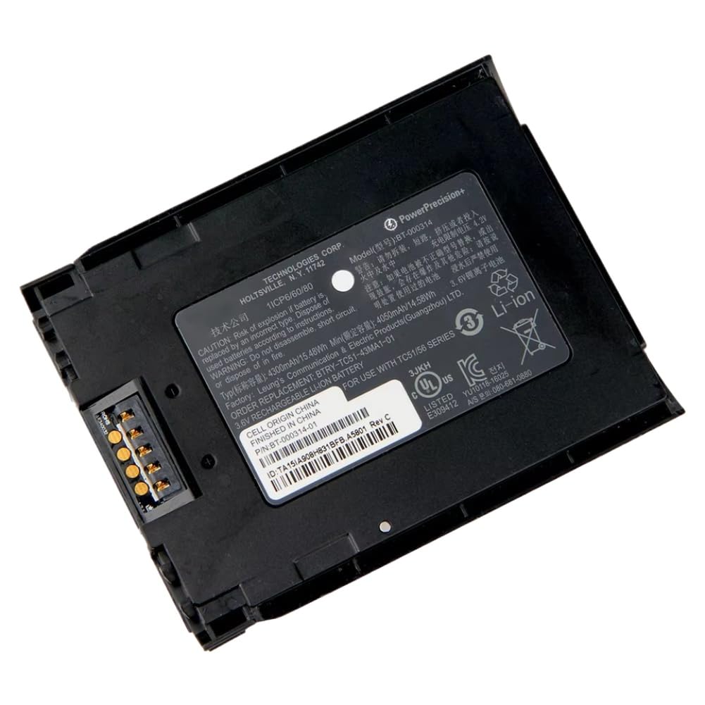 Batteria di Ricambio 4300mAh BT-000314 BT-000314-01 BT-000443 Compatibile Con TC51 TC56 TC57 TC510 Scanner(Black 4150mAh)