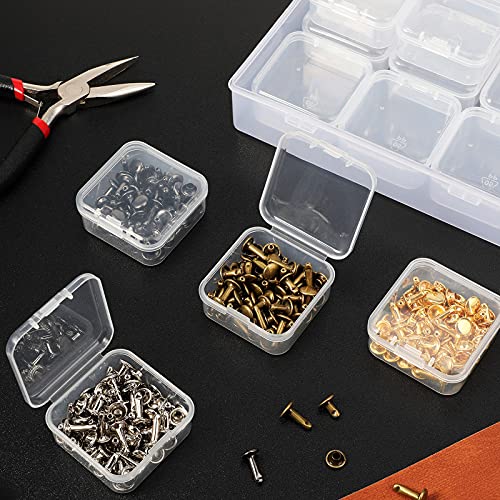 Image of Blulu 13 Pieces Small Bead Organizers Plastic Bead Storage Containers with Lids Mini Clear Storage Cases Transparent Craft Boxes for Jewelry Diamonds DIY Art Craft Accessory(1.7 x 1.7 x 0.8 Inch)