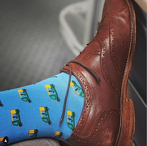 Image of Mint & Oak Printed Crew Socks For Men, Soft Cotton Calf Length Socks, Colorful Sock Gift For Men, Anti-Microbial & Odour Free, Funky Socks - Gift Box of 3
