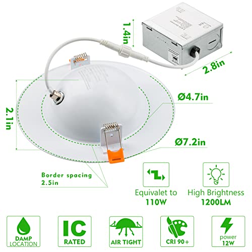 Bulbeats 12Pack 5/6 Inch Gimbal Led Recessed Light thumb #7