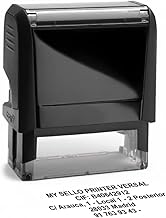 Custom Stamp Automatic | Rubber Stamp with Logo for Office | Stamp for Doctor and Teaching Direction | Model 3911 | Design 38x14mm | 3 Lines | Ink Included