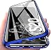 Produktbild Kompatibel Hülle Samsung Galaxy S20 Anti-peep Magnetische Handyhülle Stark Magnetische Adsorption Technologie Metallrahmen 360 Grad Vorne hinten Gehärtetes Glas Schutzhülle,Blau,for Samsung S20 Plus