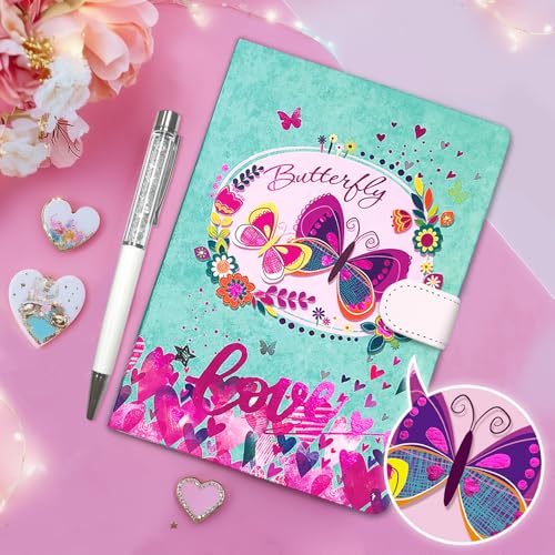 Butterfly Notebook for Girls,Gifts for Teens Hardcover Girls Journal w/ Pen - Image 5