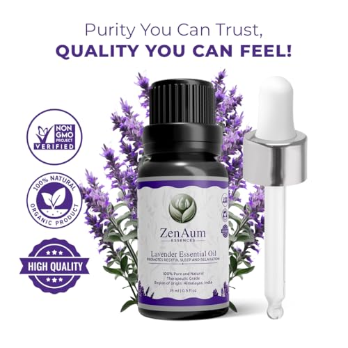 Image of 100% Pure Lavender Essential Oil | Therapeutic Grade | Calming & Relaxing Aromatherapy Oil | Skin & Hair Care | FDA Approved | GMP, IFRA, ISO Certified- 15ml Pack of 2