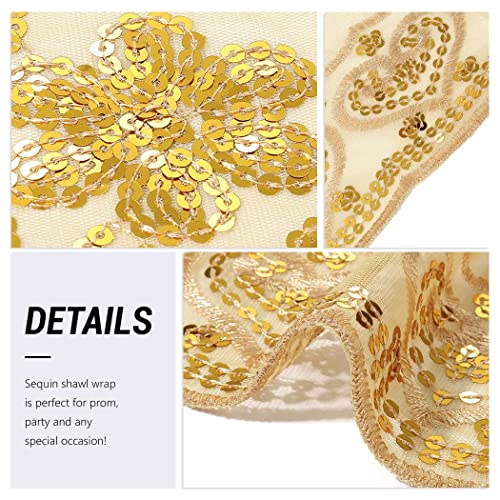 Aukmla Sequin Shawls and Wraps for Evening Dresses 1920s Lace Scarf Wedding Spakle Cape Cover Up Wedding Accessories3