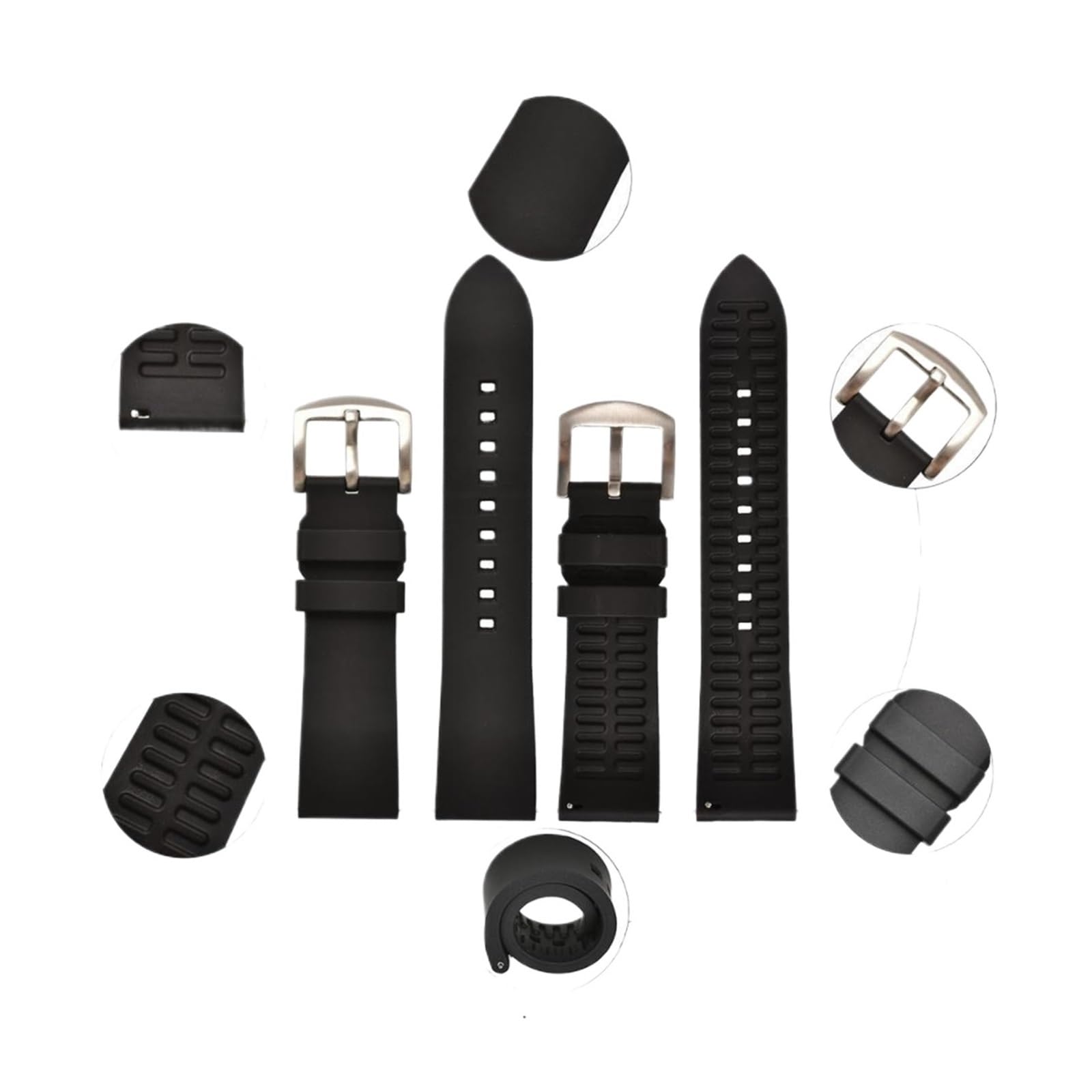 Pasek do zegarka z mechanizmem szybkiego uwalniania. gumy silikonowej | 18mm 19mm 20mm 21mm 22mm 24mm