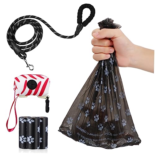 Corde de traction et laisse de chien pour promenade en extérieur avec distributeur de sacs - 2