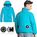 Uomo per Ventole di Raffreddamento Indossabile Estate da Uomo con 2 Ventilatori UV Resistenti Ai Ventilatori per Estate Ad Alta Temperatura,Blu,3XL