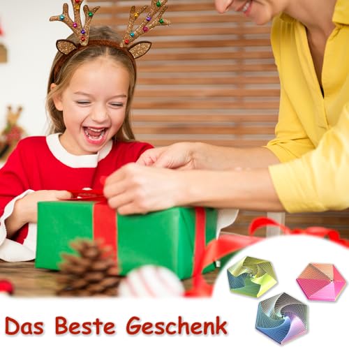 Echehi Gradient Fractal Fidget Hexagons für Kinder und Erwachsene, 3D Spiral Design zur Linderung von Angstzuständen, Antistress Spielzeug. Farbverlauf Grün