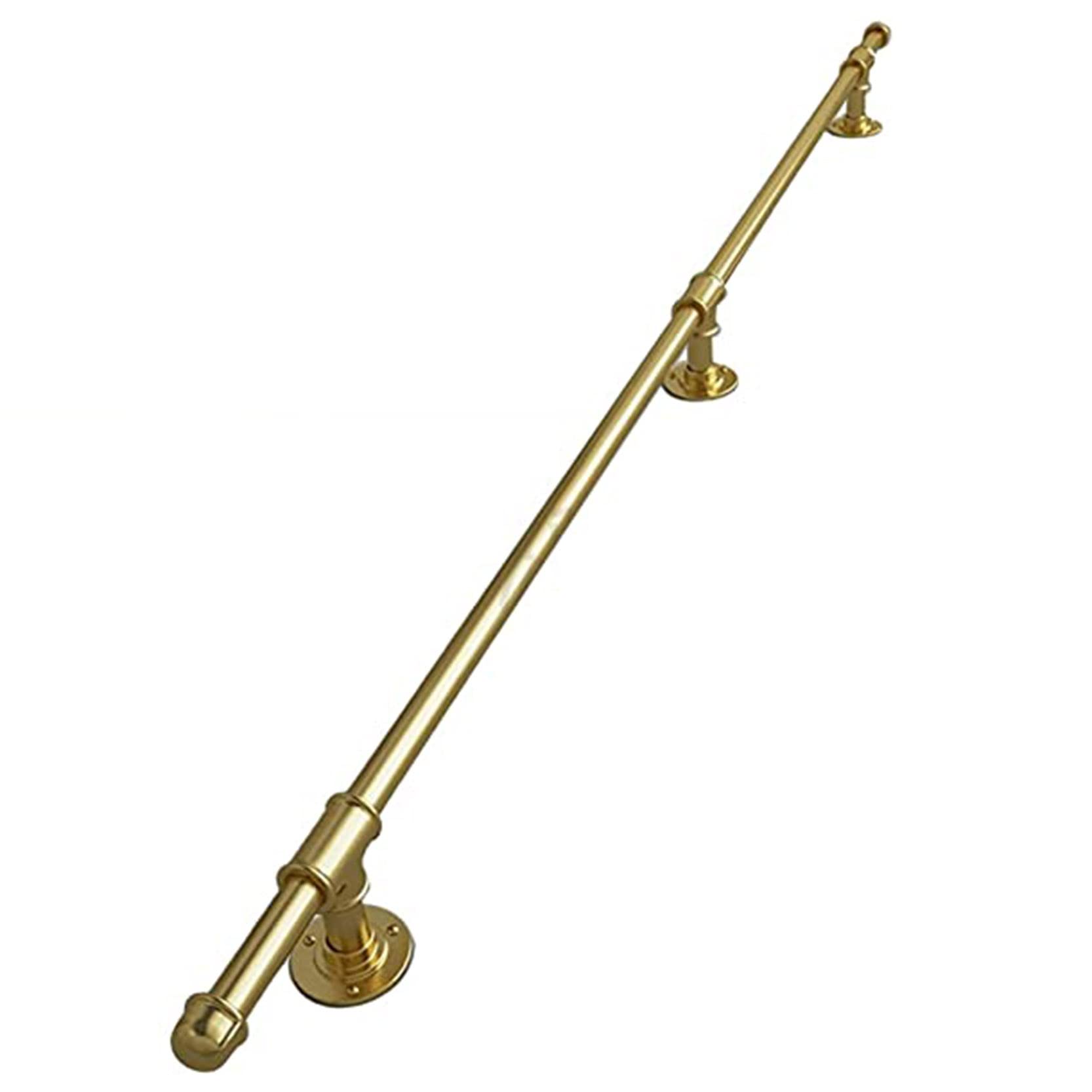 FKXSXAZ Indoor Stair Railing Staircase Handrail Banister Support Kit,Outdoor Grab Rail,metal Non-slip Safety Wall Mount Rail,Gold(Size:80cm/2.6ft)