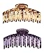 Prettyou 4.3" Large High Quality Plastic Resin Hair Claw Clip for Women, 2 Count. (SET2)
