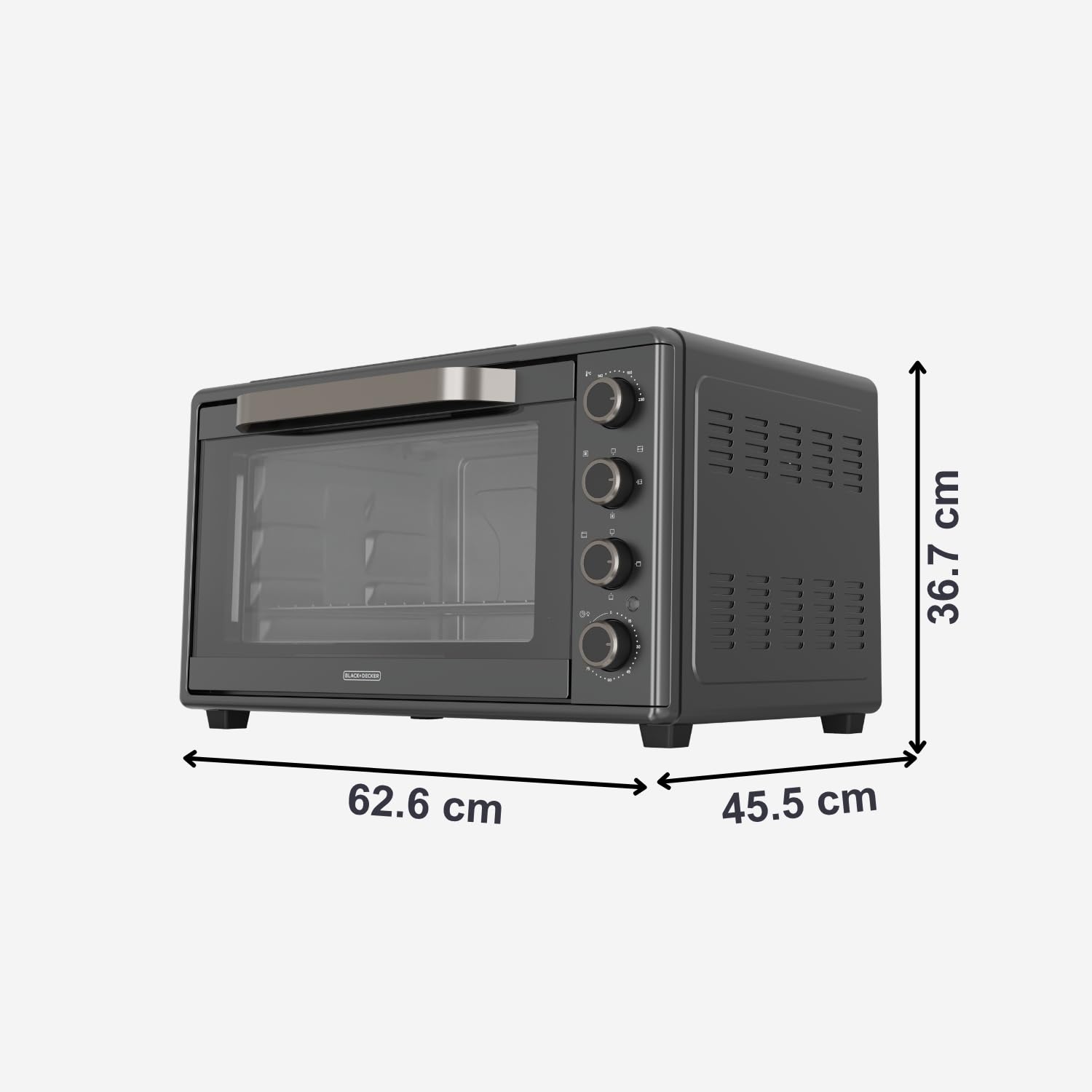 BLACK+DECKER – Forno Elettrico BXOV6000E | 2000W | 60L | 15 modalità | A Convezione | Timer 90 min | Funzione STAY ON | Doppio Vetro | Luce Interna | Teglia Raccoglibriciole | Accessorio Spiedo