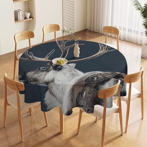 Nappe de table ronde imperméable lavable en machine pour banquet et fête