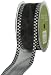 May Arts 1-1/2-Inch Wide Ribbon, Black Sheer with Check Edge