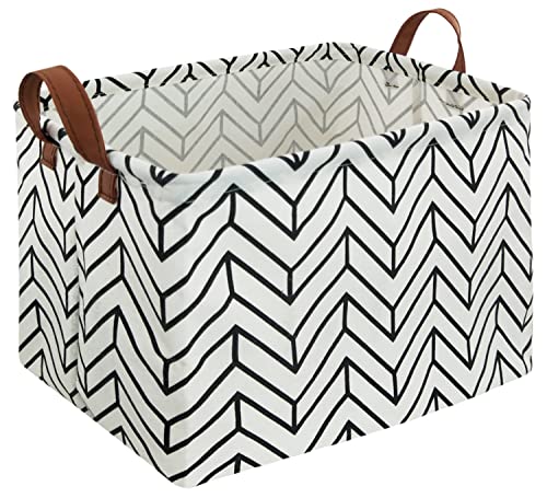 Image of Rectangular Storage Box Basket for Baby, Kids or Pets - Fabric Collapsible Storage Bin for Organizing Toys,Nursery Basket,Clothing,Books, Gift Baskets (geometry)