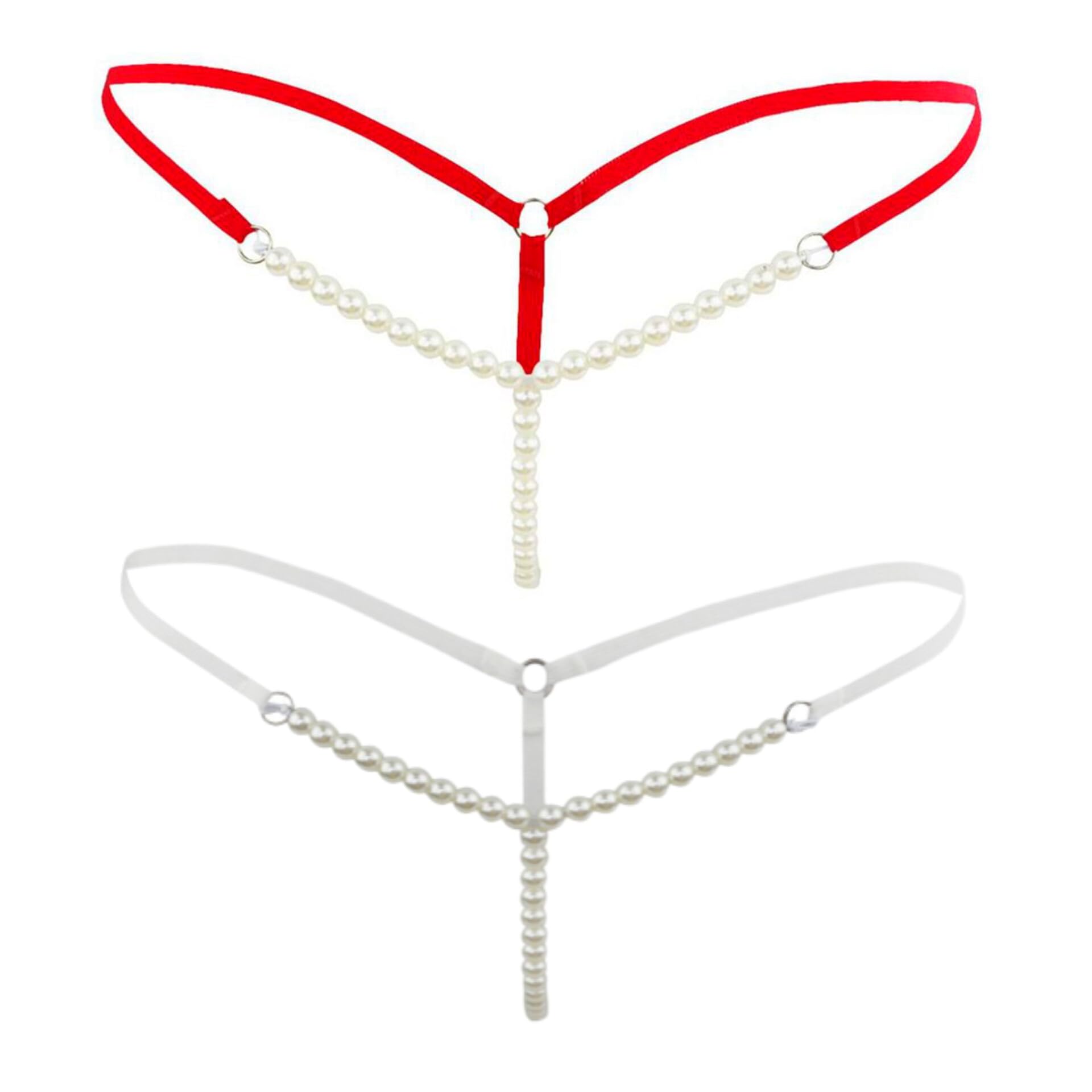 Women's Pearl Beaded G-String Thong Panties with Elastic Band, High-Waisted Seamless Bikini Hipster Underwear Briefs Cotton Silk Microfiber Bamboo Breathable, Pack of 2-image-43