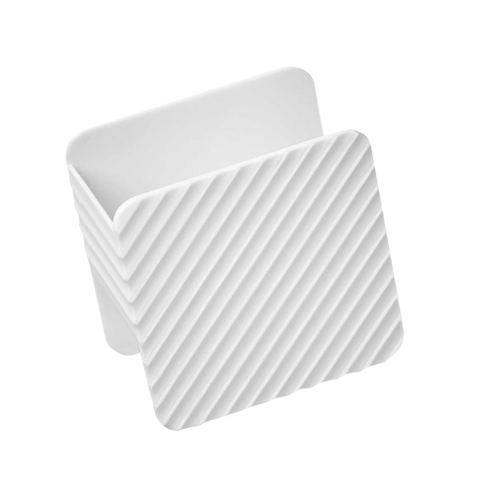Dish Sponge Holder Multifunctional Kitchen Sink Caddy Plastic Sponge Holder for Kitchen Sink Dishwashing Scrubber Organizer White