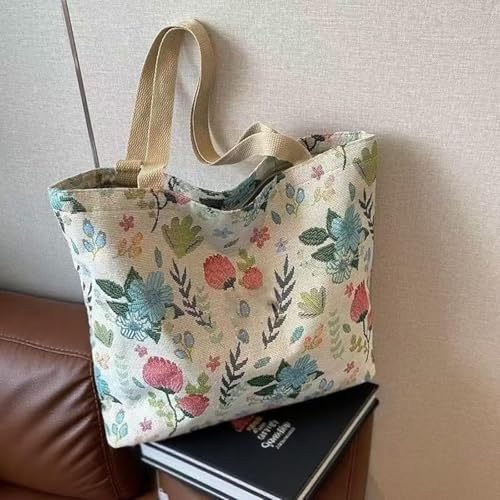 Bolso tote floral elegante con cierre y gran capacidad miniatura 2