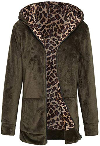 Preisvergleich Produktbild Fournyaa Damen Pullover mit Kapuze, gepolstert, Leopardenmuster, Europa / Amerika Plus Samtjacke Gr. XXL, Ch-07 (Flanell)