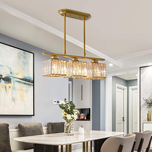 Plafonnier suspendu en cristal doré au design rustique de luxe - 5