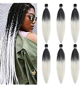 UPruyo White Ombre Braiding Hair Pre Stretched Kanekalo Braiding Hair Extensions for Braiding Box...