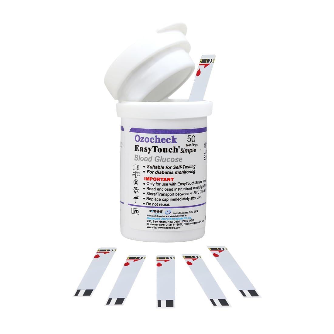 Buy Ozocheck OZET050 Blood Glucose Test Strips Accurate & Fast