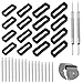Boucle de Montre en Silicone, 24 Pcs Bracelet Boucle de Retenue pour Remplacer la Boucle de Sangle, Passant en Silicone pour Bracelet Est Livrée avec 2 Outils de Remplacement (Noir)
