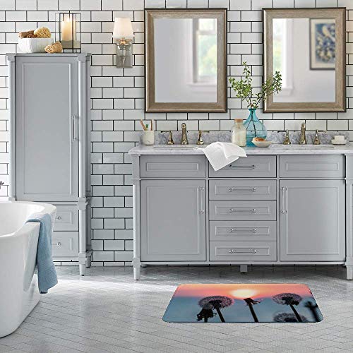 Tapis de bain antidérapant en microfibre absorbante pissenlit