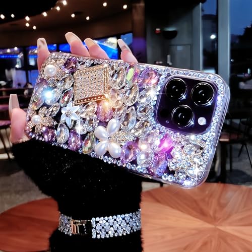 MOSEZA Compatible with iPhone 13 Pro Max Bling Glitter Case Luxury Cute Sparkle Rhinestone Diamond Girly Protective Phone Cover Case for Women Girl by MOSEZA - Image 3