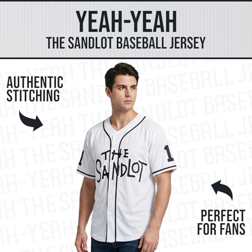 The Sandlot Baseball Jersey, Yeah-Yeah #11 Camiseta con Botones de Manga Corta, Clásica de los 90s para Hombre en Tallas S-5XL miniatura 2