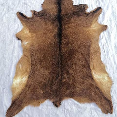 Red Deer Hide Rug Deer Skin Rug Deer Taxidermy Fireplace Deerskin Decor Reindeer Hide Area Rug Animals Mat Carpet for Home, Office, Bedroom Taxidermy Hunting Collectable 3.2x2.1ft Cover