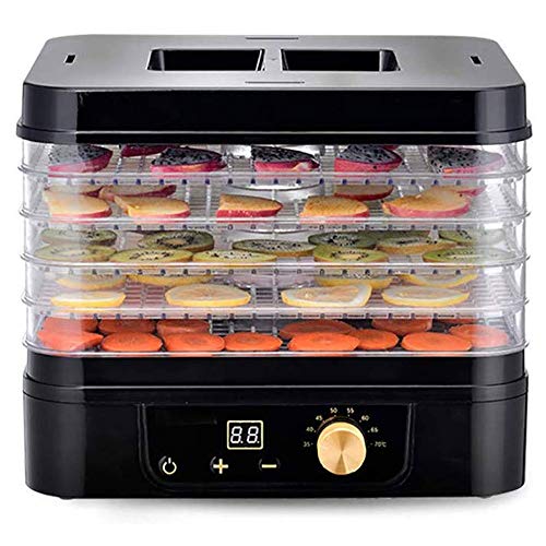 YFGQBCP Lebensmittel Dehydrator Dörrautomat - Edelstahl, Digitale Temperaturregelung und Timer, 5 Mesh-Sheets und…
