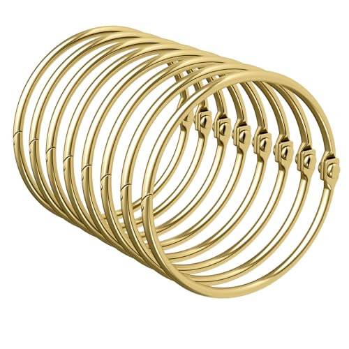 Bathway Shower Curtain Rings, Shower Curtain Hooks Rust Proof Shower Rings for Curtain, Glide Smoothly Metal Gold Shower Hooks for Shower Curtain and Rod, 12 Pcs Snap Joint Shower Curtain Clips