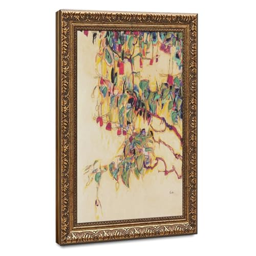 Toile Egon Schiele Sonnenbaum tableau arbre du soleil 1910 cadre mural bureau 40x61
