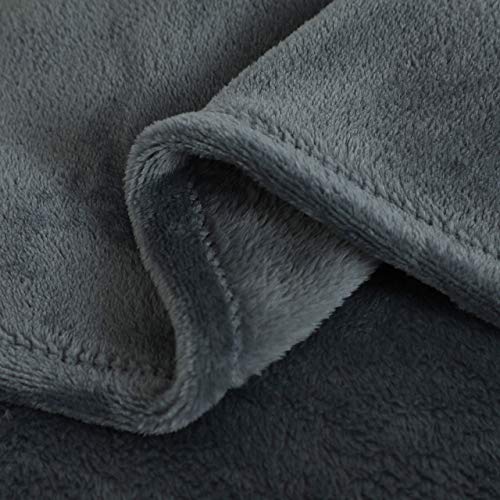 Mixibaby Kuscheldecke Flauschige extra weich & warm Wohndecke Flanell Fleecedecke, Falten beständig/Anti-verfärben als Sofadecke oder Bettüberwurf, Größe:150 cm x 200 cm, Farbe:Antrazit