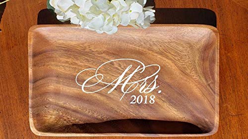 CELYCASY Plateau pour bagues et bagues en Bois avec année u0096 Présentoir pour bagues u0096 Porte-clés u0096 Cadeau de fiançailles