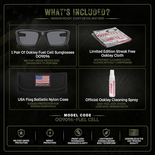 Image of Oakley Standard Issue SI FUEL CELL USA FLAG Collection Military Grade Sunglasses With Official Eyewear Kit