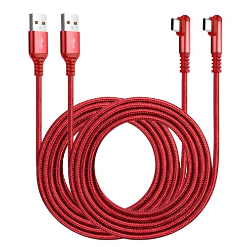 ROFICORD USB C Charger Cable 3A, 2-Pack 5ft & 5ft Right Angle 90 Degree Fast Charging Braided Cord