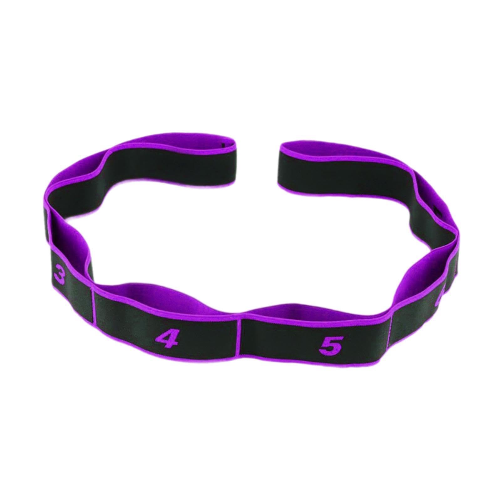 8 Segment Yoga Stretch Strap Elastic Strap for Upper Lower Body Shoulder Leg Violet-image-21