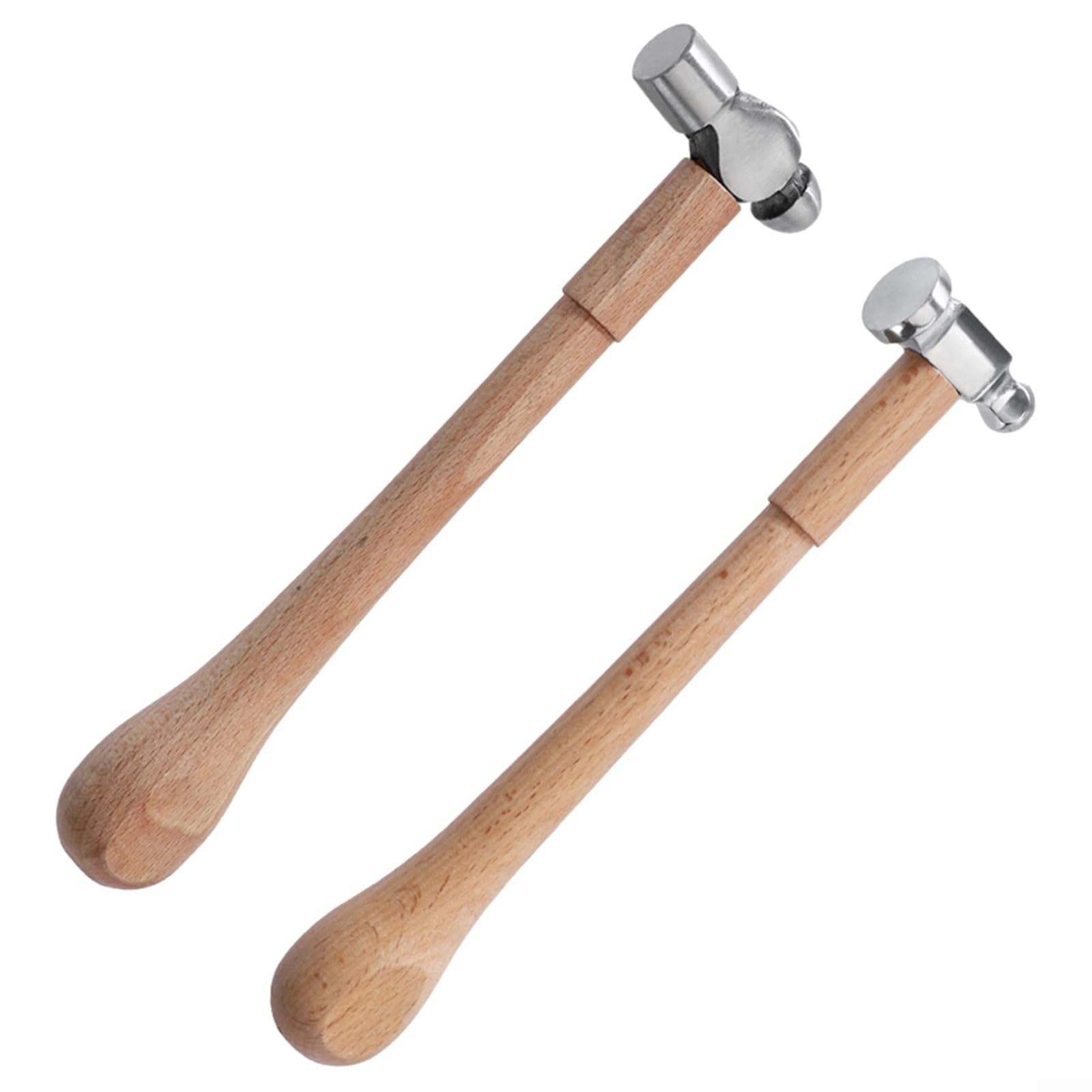 Martello piallante per la creazione di gioielli con testa rotonda, manico in metallo e legno ad alta durezza, per incisione e intaglio di argentieri e orafi (B)