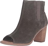 TOMS Women's Majorca Peep Toe Bootie Tarmac Olive Suede Perforated Boot 8 B (M)